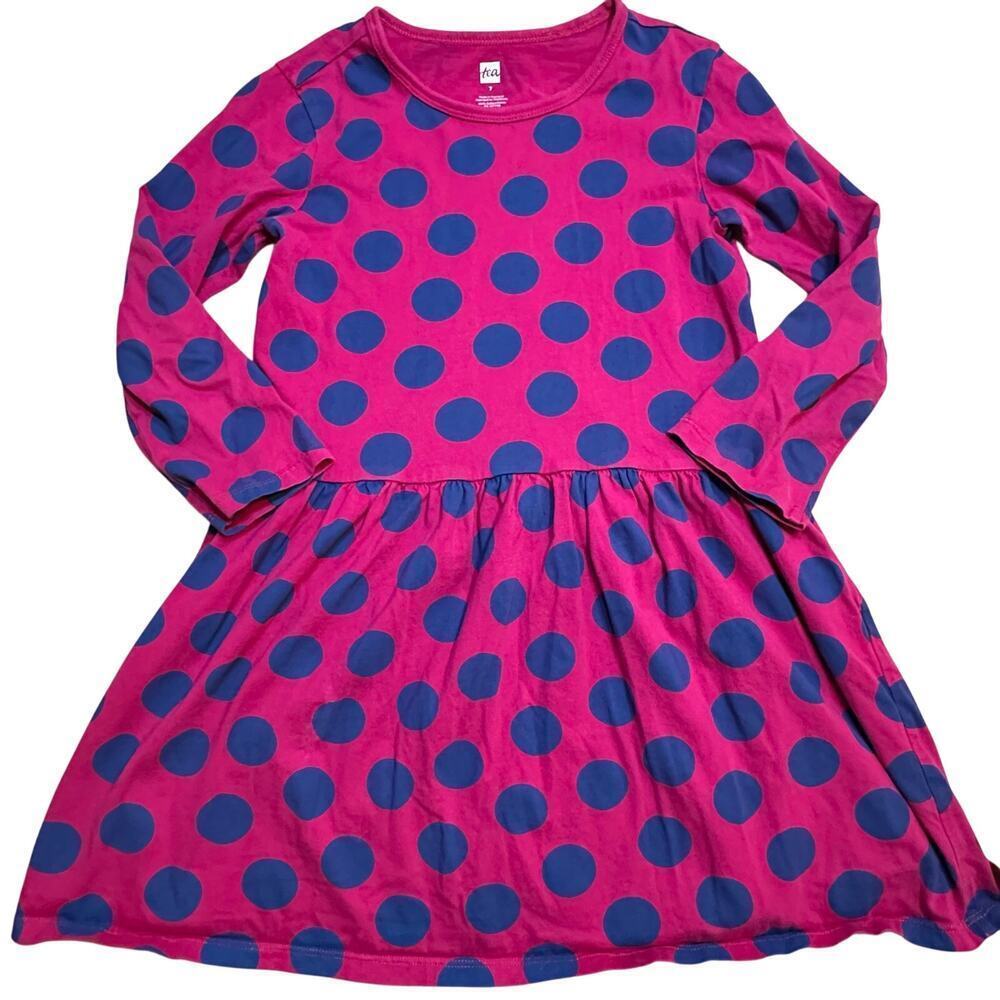 Polka Dot Tea Collection Swing Dress sz 7 Long Sleeve Dress